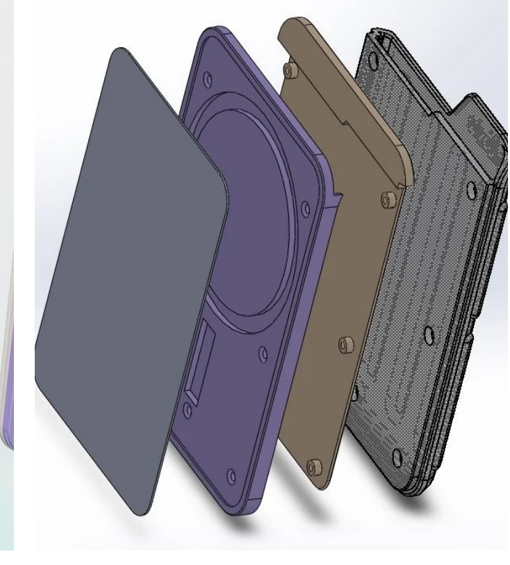 MagSafe wallet rendering: Exploded assembly